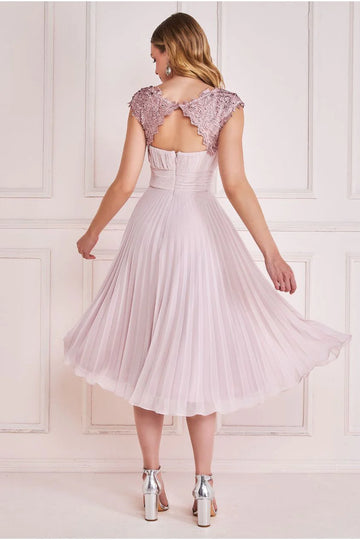 Crochet & Pleated Top Midi Goddiva
